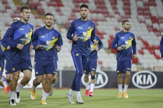 שחקני מכבי ת"א באימון, הערב בסיבאס // צילום: באדיבות מכבי ת"א